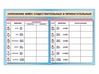 Фрагмент (демонстрационный) маркерный (двухсторонний) "Склонение имен существительных и прилагательных" - «globural.ru» - Салехард