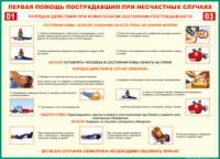 Таблица Порядок действий при коматозном состоянии пострадавшего 1000*1400 винил - «globural.ru» - Салехард