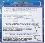 Стенд "Действия с десятичными дробями" - «globural.ru» - Салехард