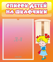 Стенд "Список детей на шкафчики" №6 - «globural.ru» - Салехард