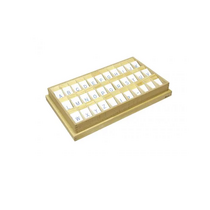 Английский алфавит на пластиковых табличках. Синий. Печатные буквы. 20/20 штук - «globural.ru» - Салехард