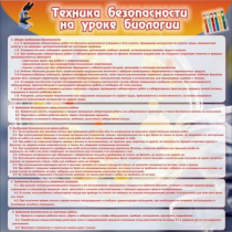 Стенд "Техника безопасности на уроках биологии" (вариант 1) - «globural.ru» - Салехард