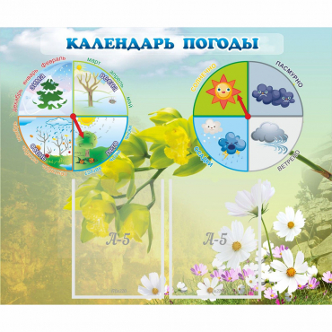 Стенд "Календарь погоды" с 2 карманами - «globural.ru» - Салехард